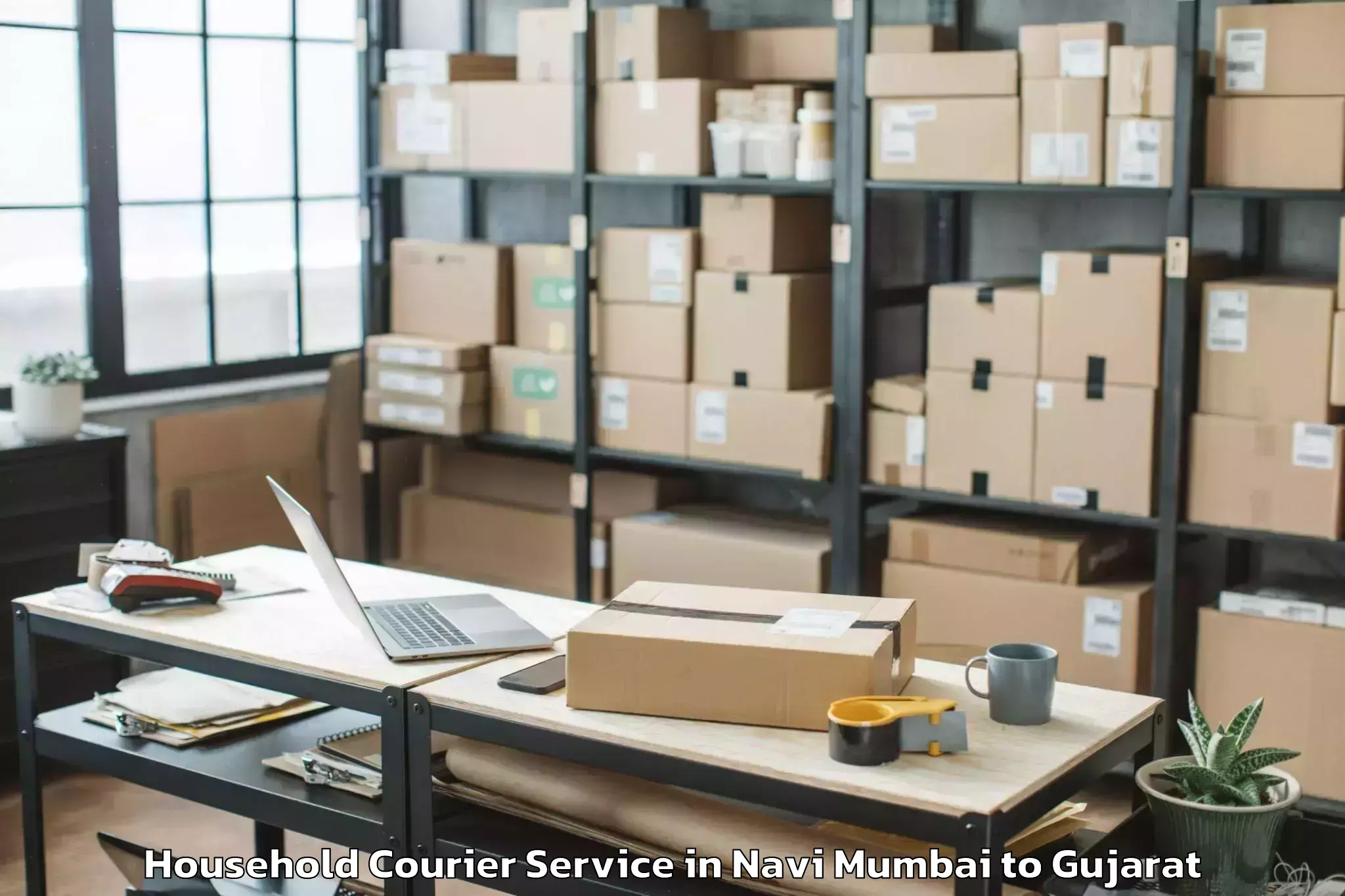 Top Navi Mumbai to Umarpada Household Courier Available